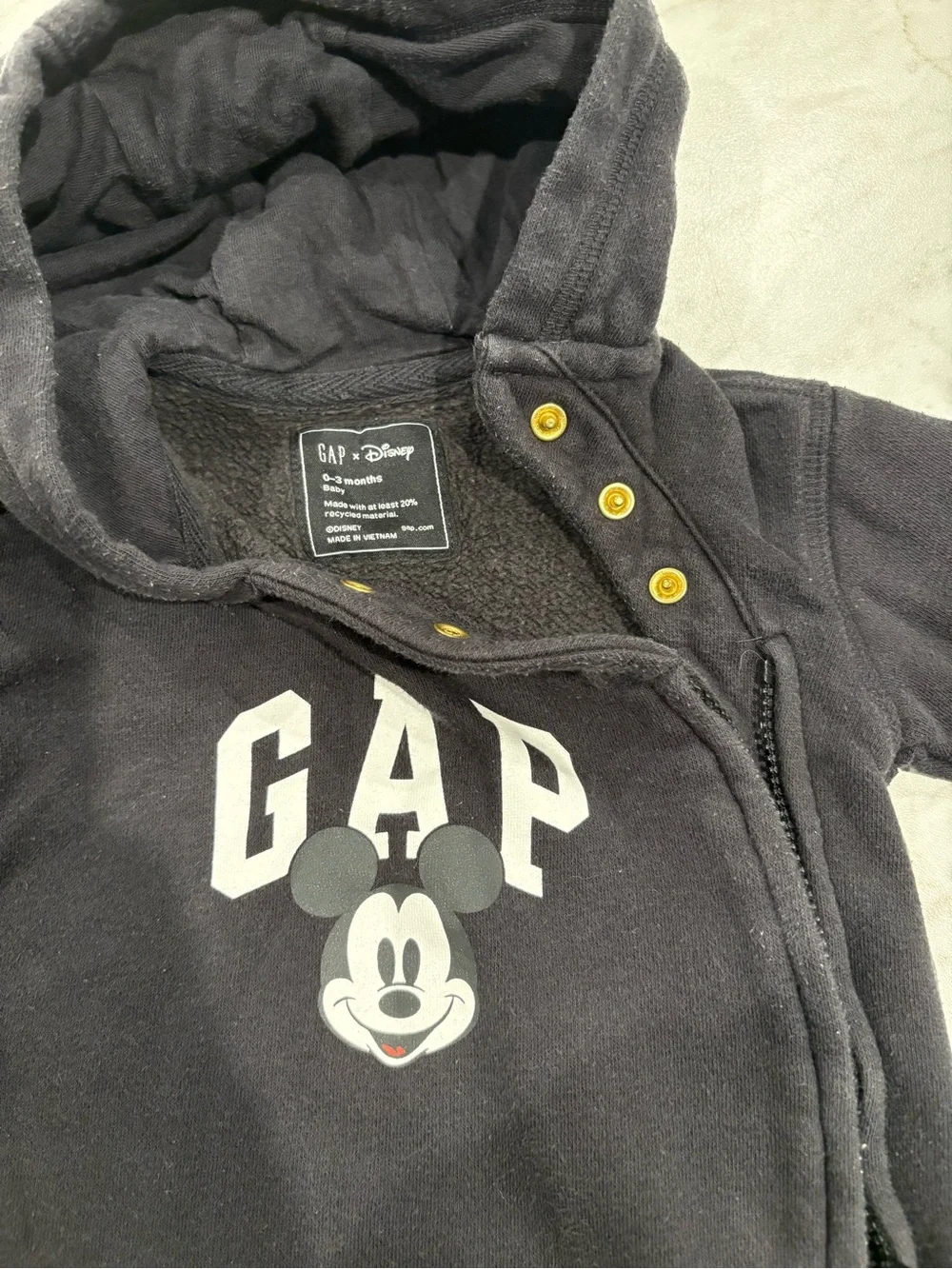 GAP Baby Mickey Mouse One-Piece Set in Black and White